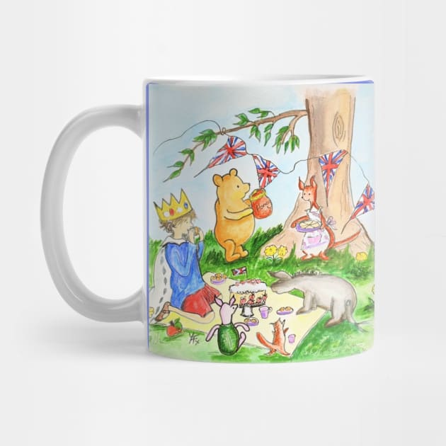 Winnie The Pooh Coronation Tea Party by Yvonne Flannery